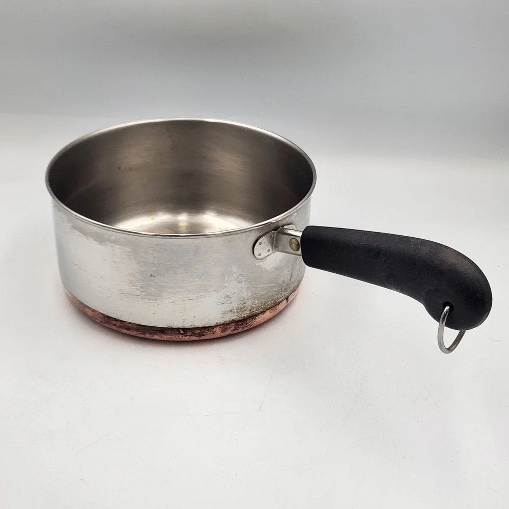 Vintage Revere Ware 2 Quart Saucepan 87 Clinton IL Copper Bottom USA 7 Inch